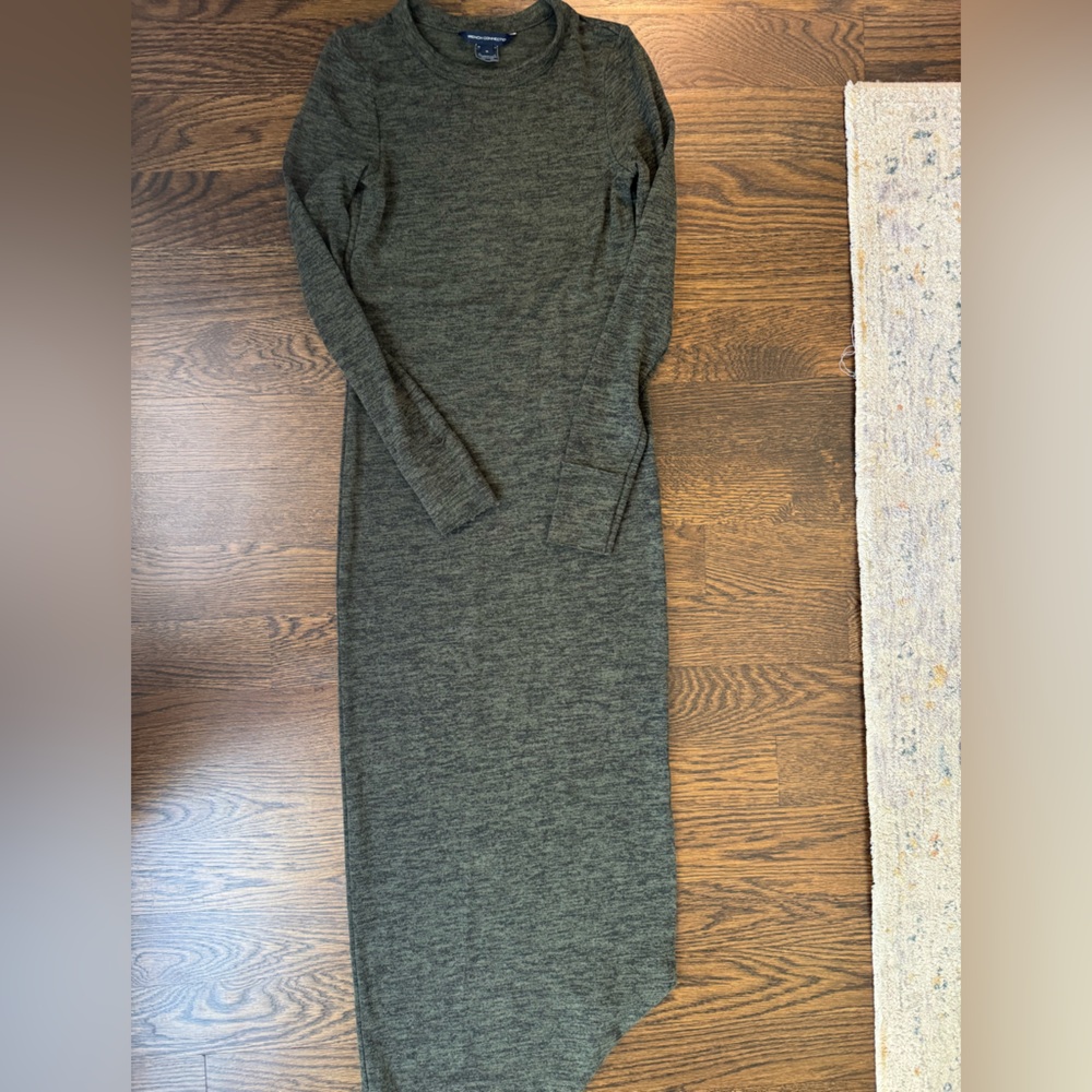 French Connection Gray Turtleneck Dolman Sleeve Maxi Dress